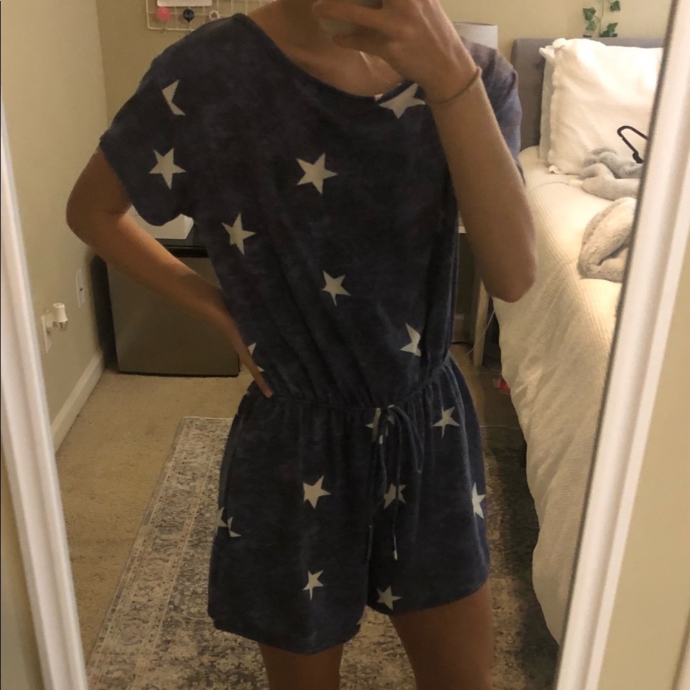 Star blue romper